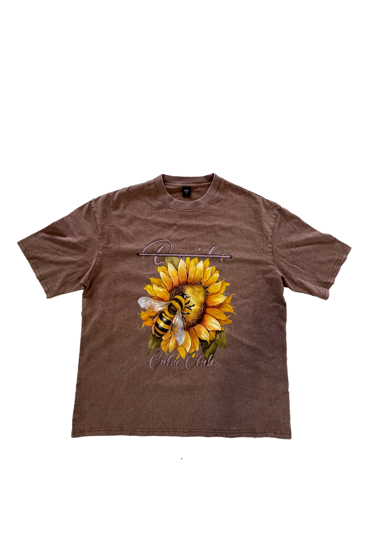 Calm Club Acid Wash T Brown